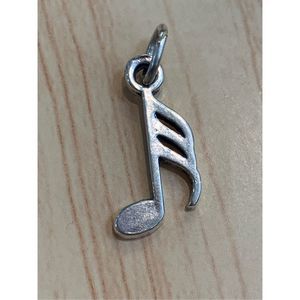 Vintage.925 Music Note 32nd Sterling Silver Jewelry Charm
